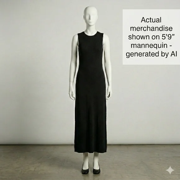 NWT Premier Dresses Black Jersey Maxi Dress, TALL 57" Length, Size M - Picture 3 of 8